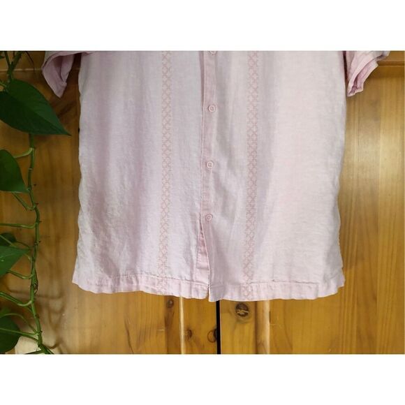 Café Luna Linen Blend Mens Button Down Shirt Size M - Picture 4 of 12